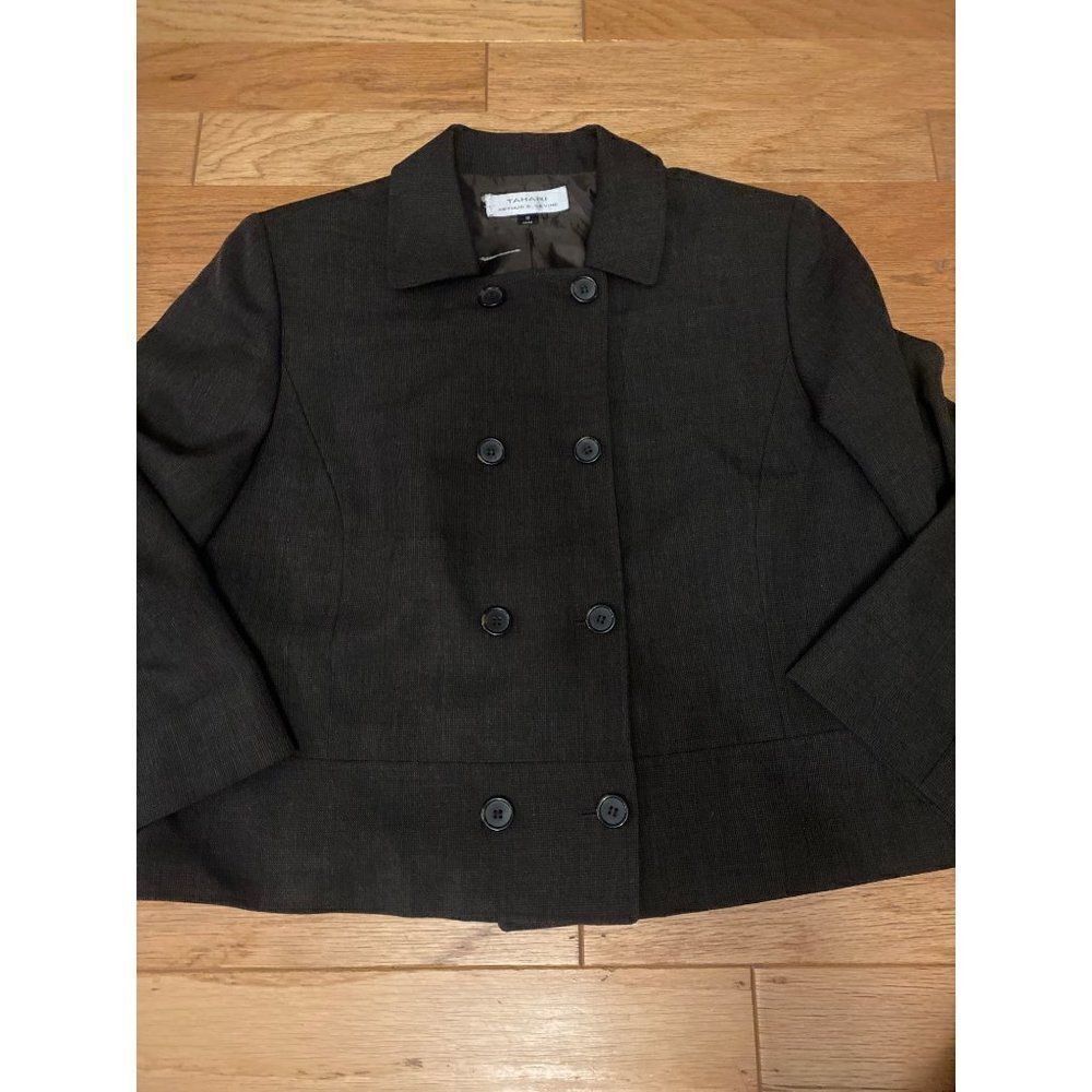 Tahari, Women's Basic Black Double Button Front C… - image 1